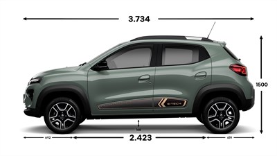 Renault kwid -  front-end dimensions